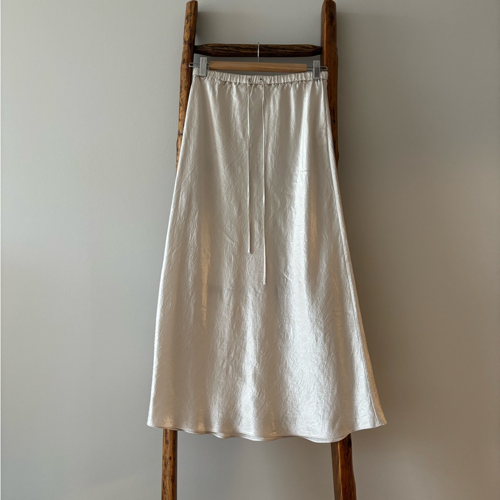 Aritzia Skyscraper Satin Midi Skirt, Size S